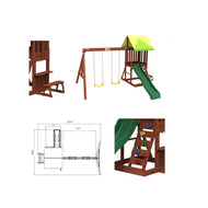 Kiddoro Mighty Jungle Gym Swing Set | Wooden Outdoor Playground Set