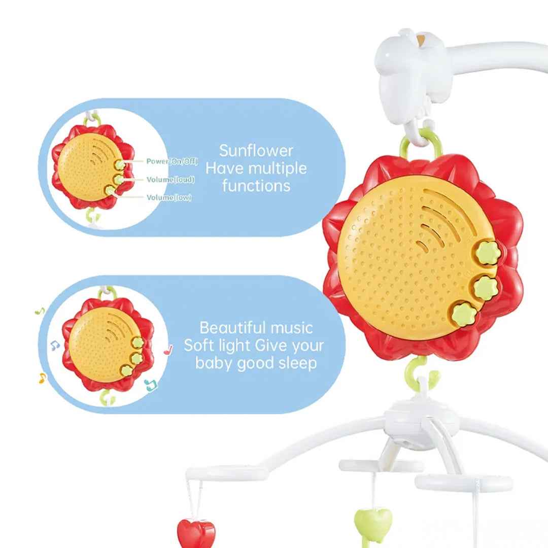 Ocean Toys Animal Baby Mobile & Hand Rattle | Musical Sensory Crib Toy for Infants 0-24 Months with Lights