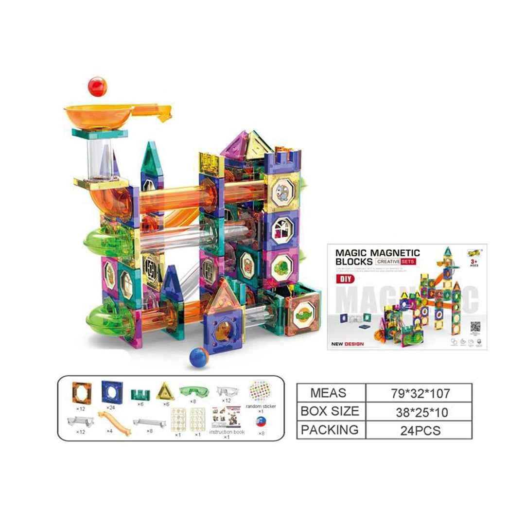126-Piece 3D Magnetic Building Blocks Set -  DIY Construction Toys for Kids