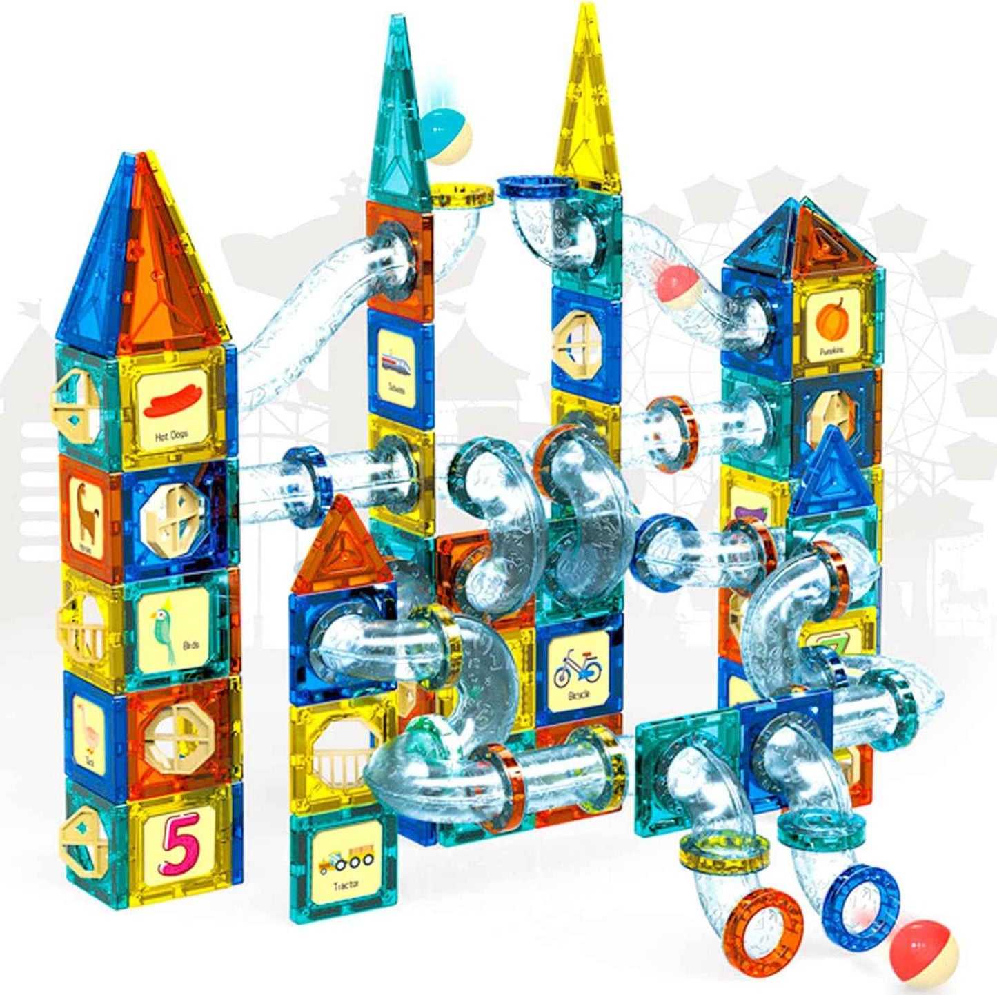 168-Piece Pipeline STEM Magnetic Building Blocks Set: STEM Toy for Creative Kids