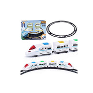 Electric Railway Train Toy with Lights and Sound -  Kids Train Set with Track and Carriages