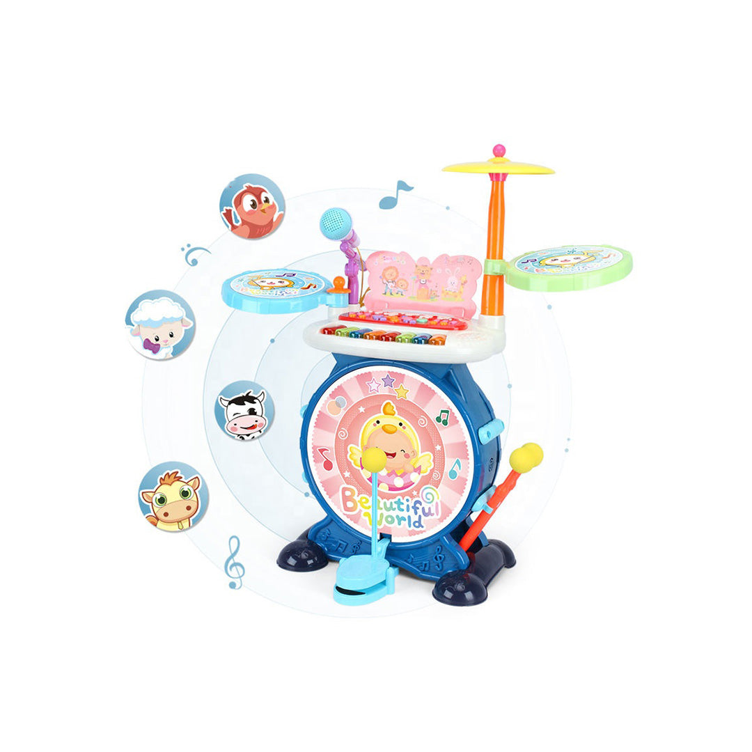 Multi-Functional Drum Toy Set with Piano & Chair