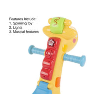 2-in-1 Giraffe Ride-On Toy with Lights and Music - Kids rocking chair Horse and baby Walker
