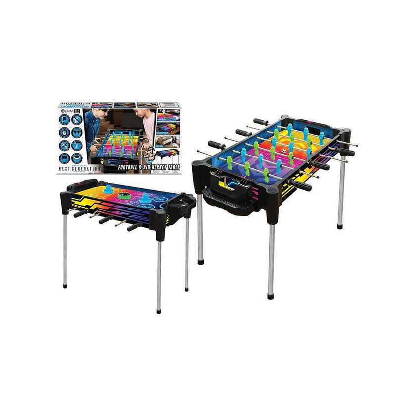 AMBASSADOR 2-in-1 Reversible Football & Hover Puck Air Hockey Table | Educational Toy for Kids