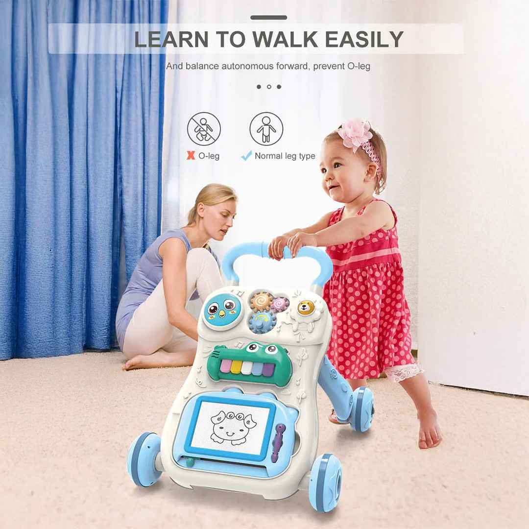 3-in-1 Musical Baby Walker | Educational Toy with Drawing Board & Piano
