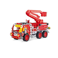Metal Mechanic Fire Engine: 327-Piece STEM Building Kit with Real Tools for Kids 8+