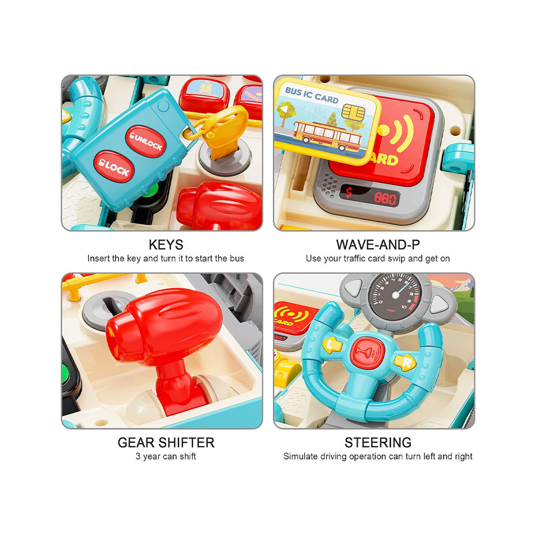 لعبة عجلة القيادة مع الأضواء والأصوات - لعبة قيادة تعليمية للأطفال