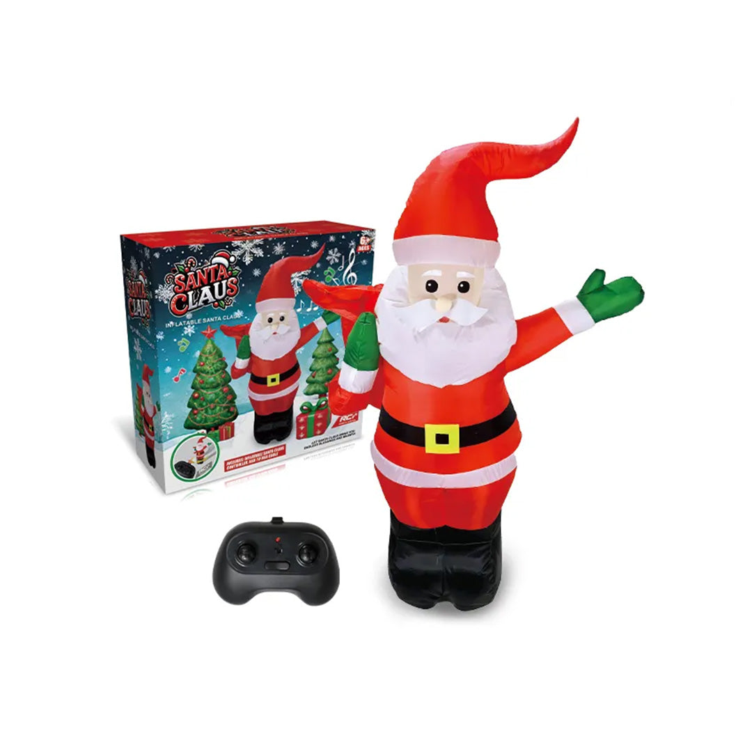 The 44.5 Inch RC Inflatable Santa Claus fully inflated and illuminated with Built-in LED lights