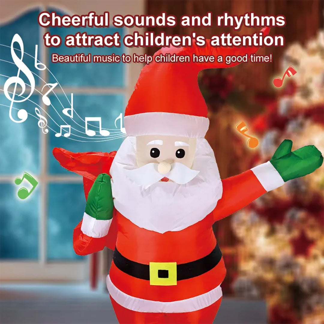 The 44.5 Inch RC Inflatable Santa Claus fully inflated and illuminated with Built-in LED lights