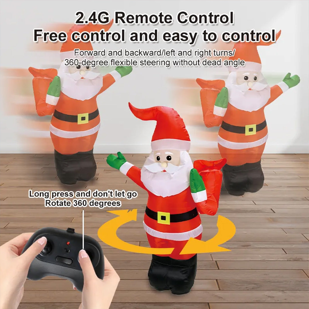 Image highlighting the vibrant colors and cheerful details of the Inflatable Santa Claus