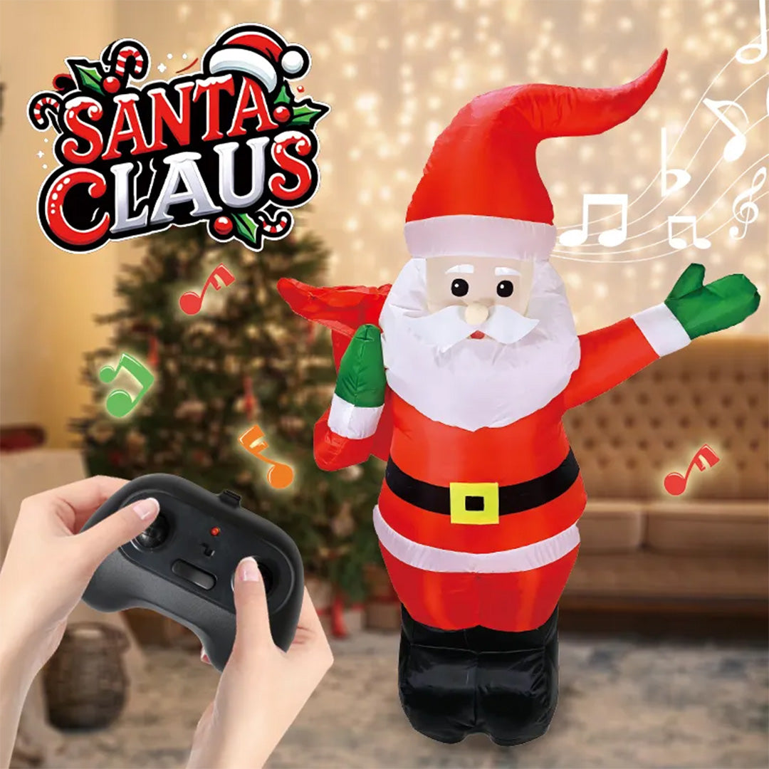 44.5-Inch RC Inflatable Santa Claus | Electric Running Christmas Toy for Kids