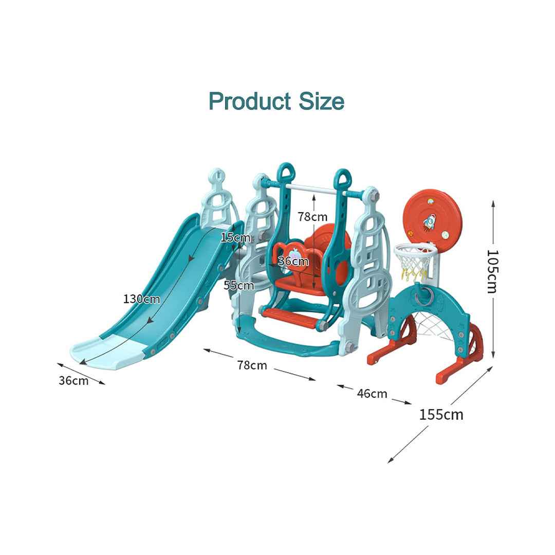 6-in-1 Kids Climber Slide Playset