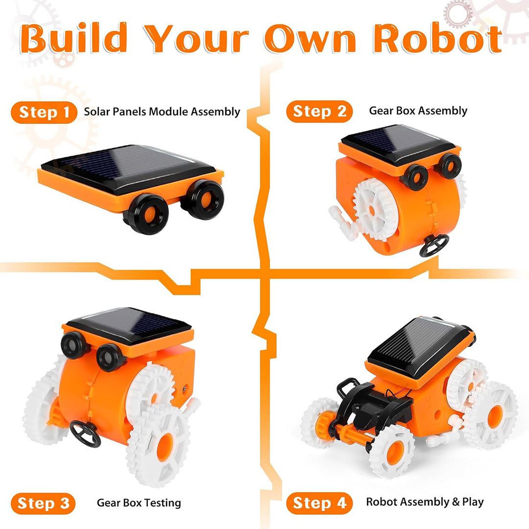 The assembled drummer bot moving and demonstrating the use of solar technology