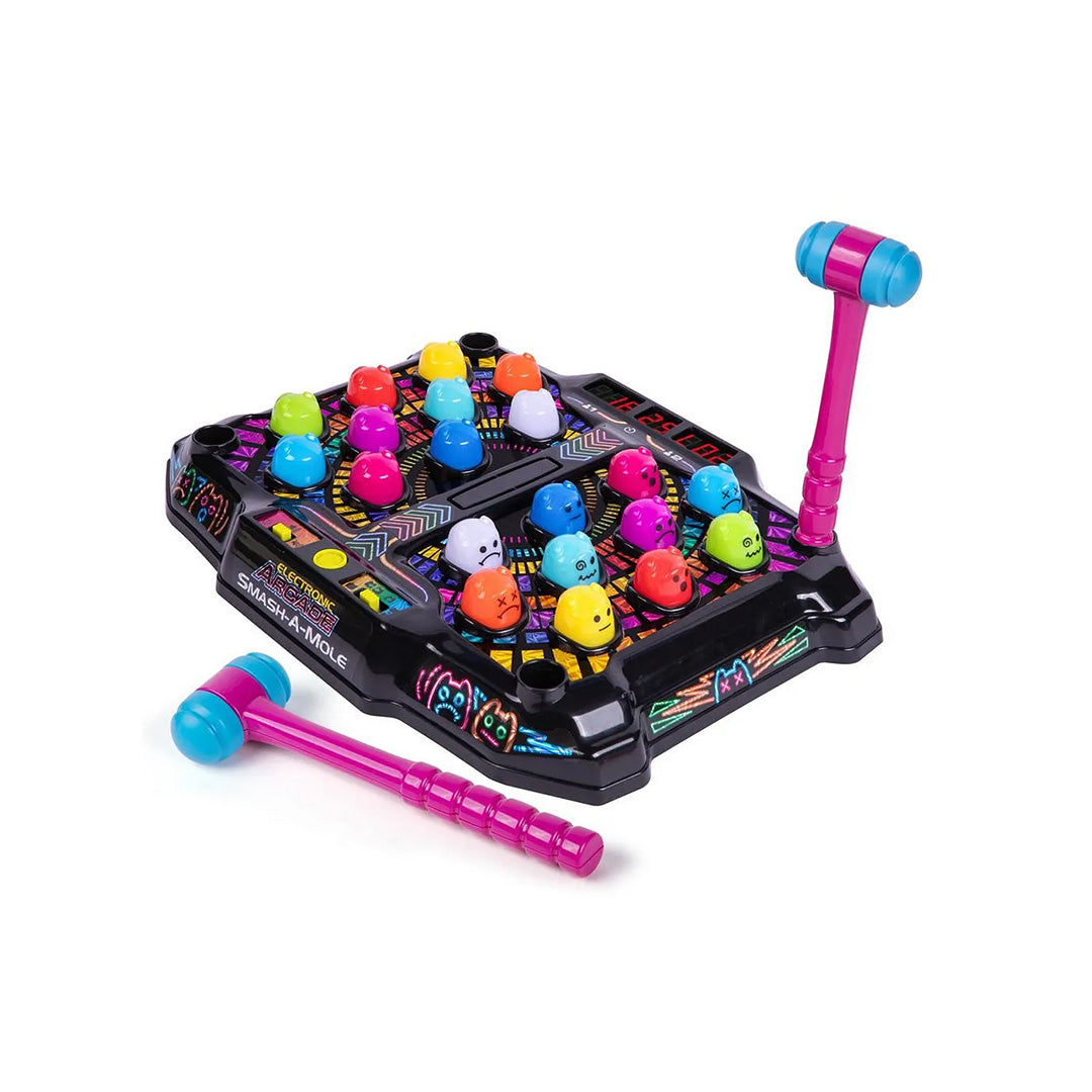 Ambassador Electronic Arcade Smash-A-Mole - Hyper Neon Series | Educational Reflex Game