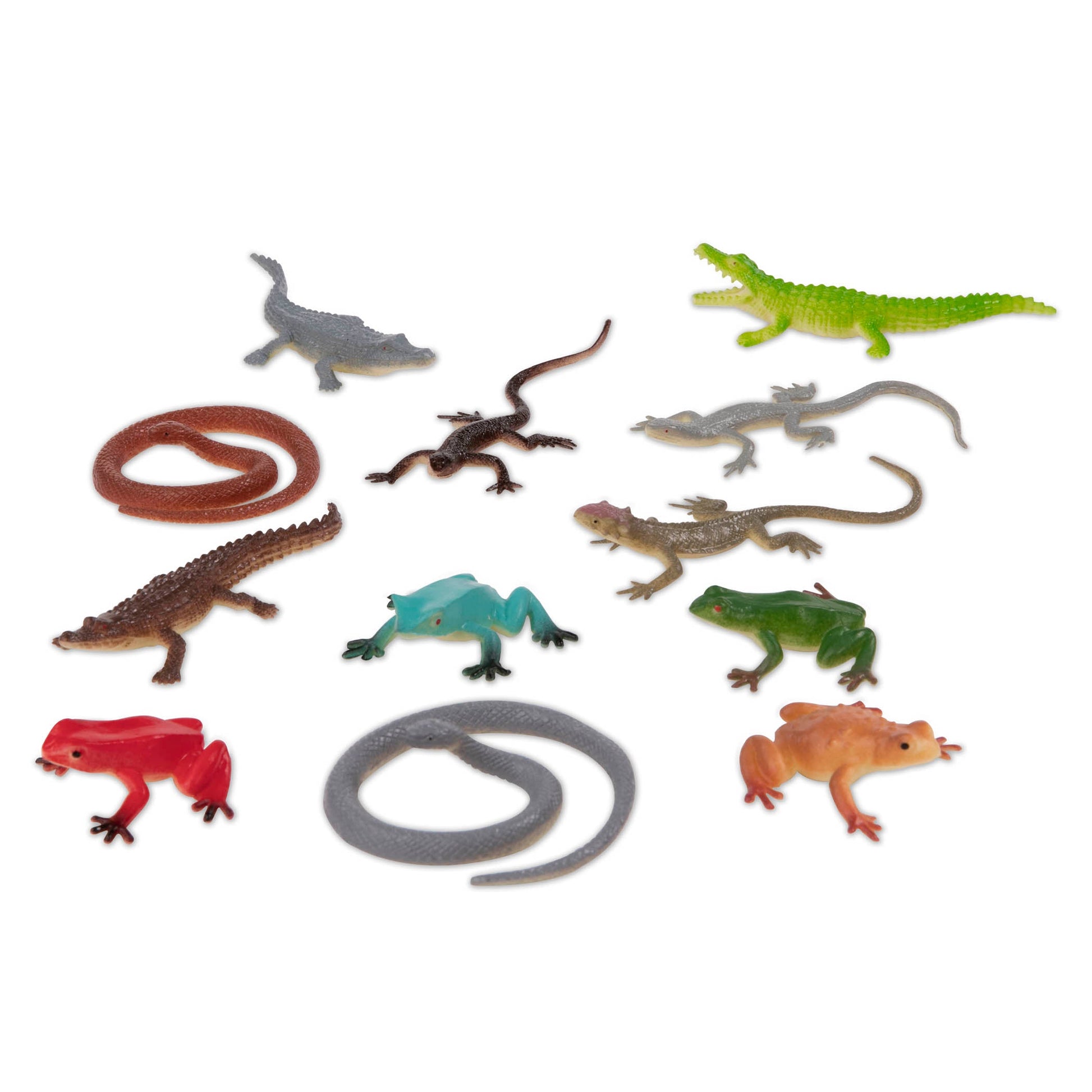 Terra miniature reptiles toy set & Amphibians in a Tube - 60 Piece Animal Toy Set for Kids