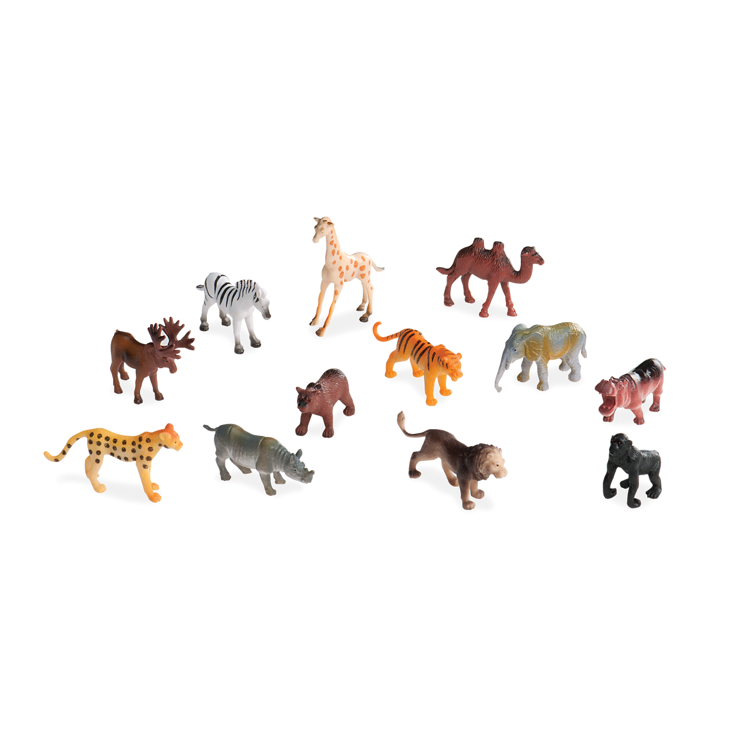 Terra Miniature Wild Animals in a Tube - 60 Piece Animal Toy Set for Kids - Toyspry