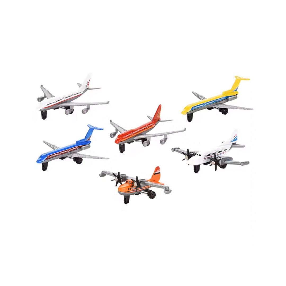 6 Piece Die-cast Airplane Toy Set for Kids