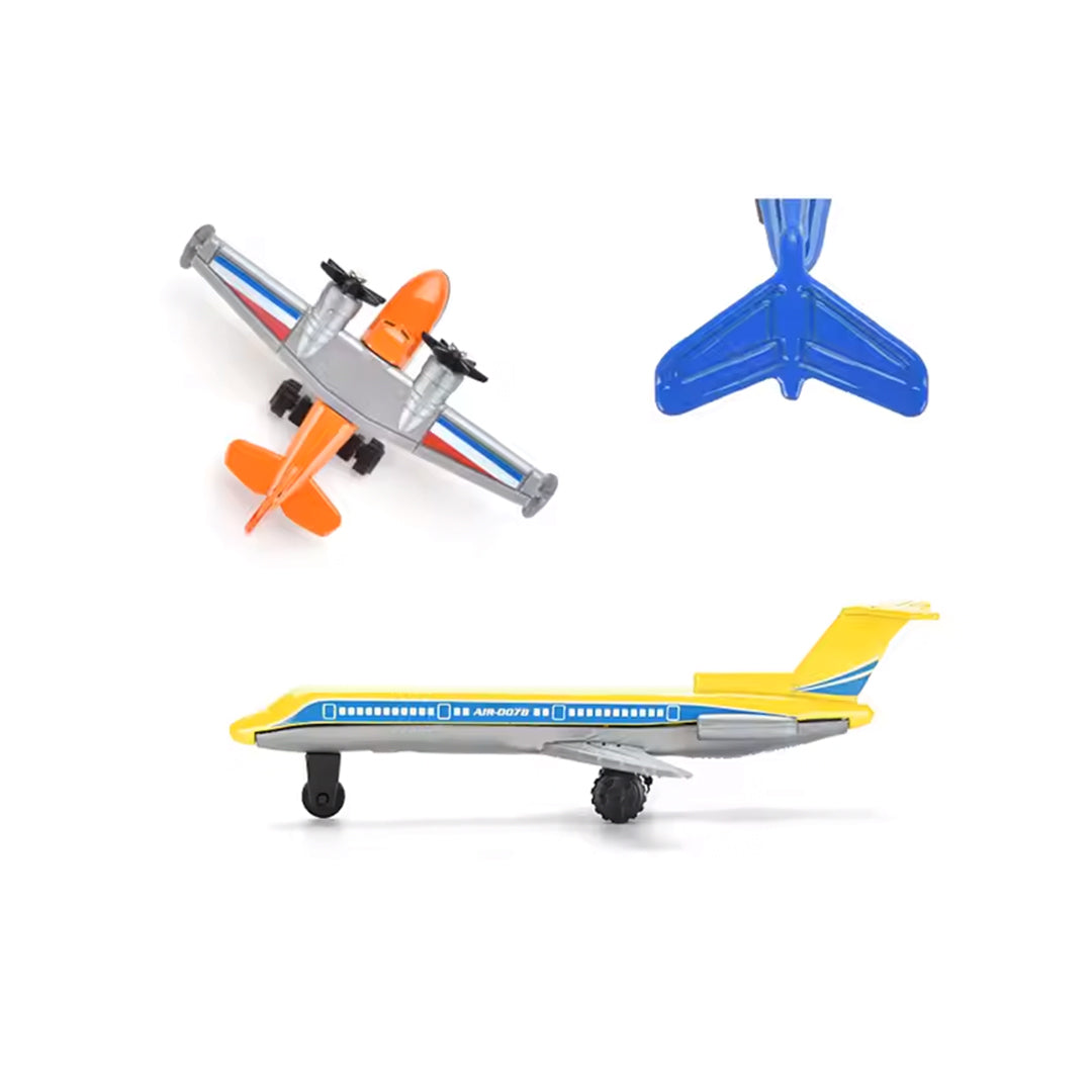 6 Piece Die-cast Airplane Toy Set - Sliding Aircraft Toys for Kids