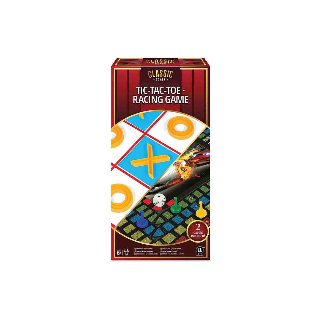 Ambassador 2-in-1 Board Game | Racing Game & Tic-Tac-Toe Classic