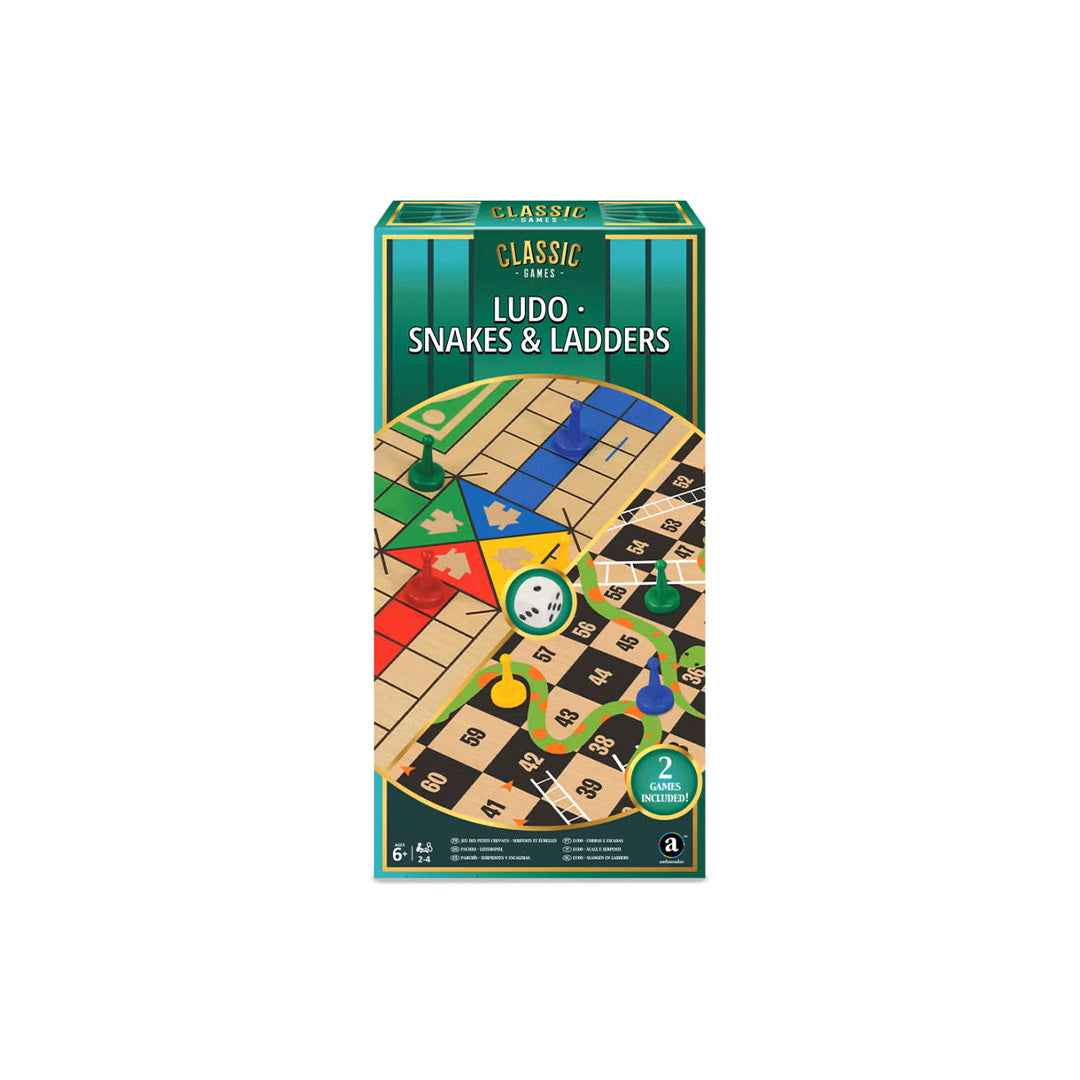 Ambassador 2-in-1 Classic Board Game | Ludo & Snakes and Ladders Set