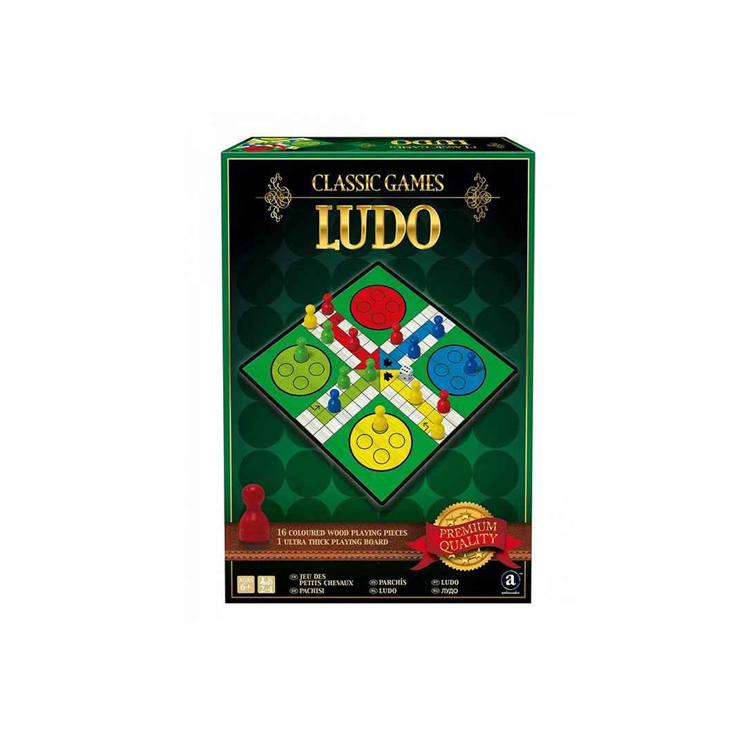 Ambassador Classic Wood Ludo Game | Premium 4-Player Strategy Board Game