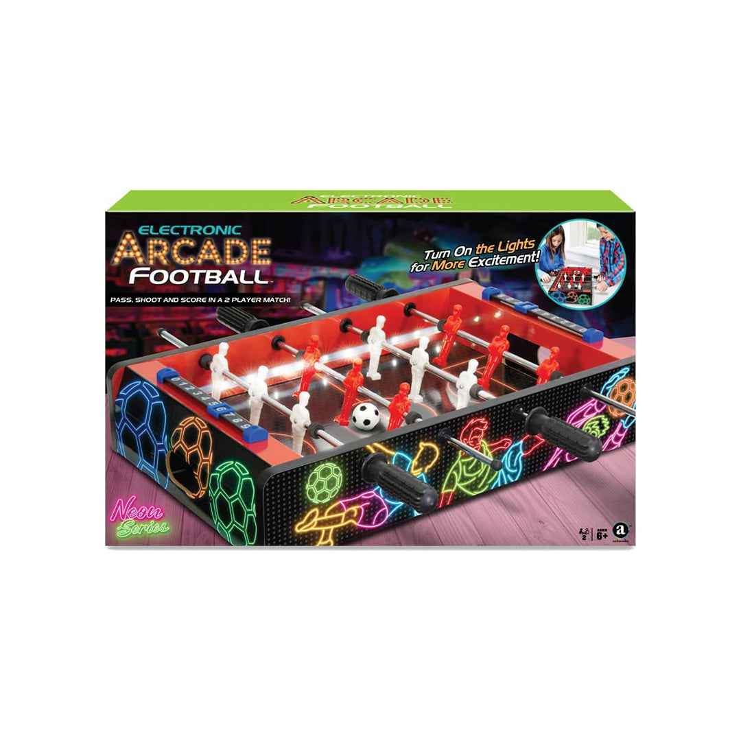 Ambassador Electronic Arcade Foosball Table | LED Light-Up Tabletop Educational Toy