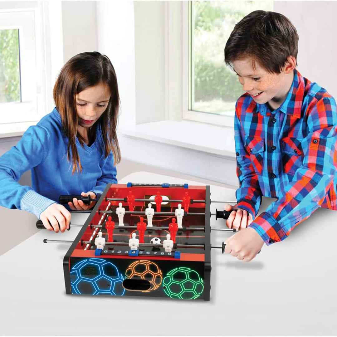 Ambassador Electronic Arcade Foosball Table | LED Light-Up Tabletop Educational Toy