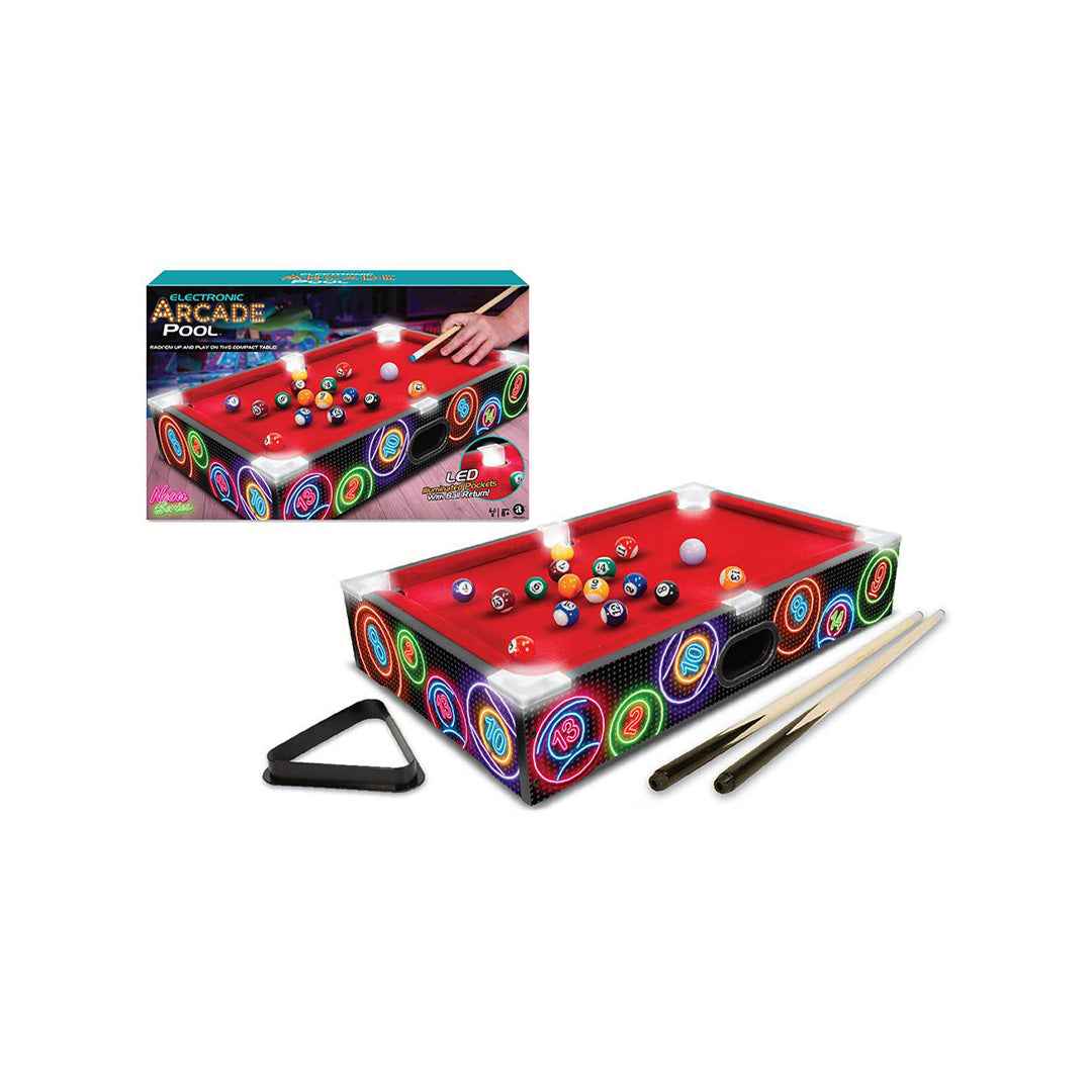Ambassador Electronic Arcade Pool & Billiards Table | LED Light-Up Board Game For Kids