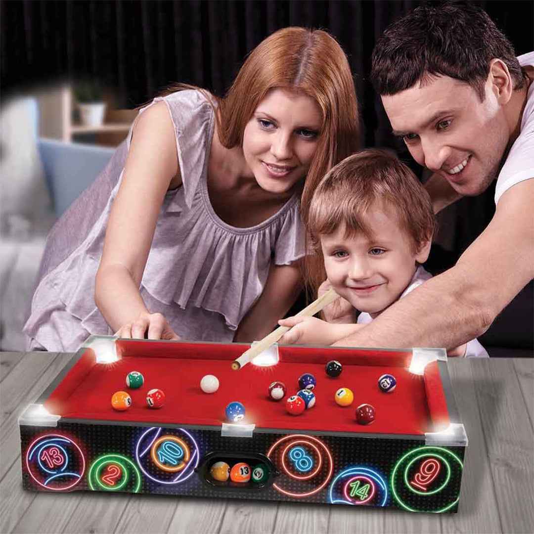 Ambassador Electronic Arcade Pool & Billiards Table | LED Light-Up Board Game For Kids