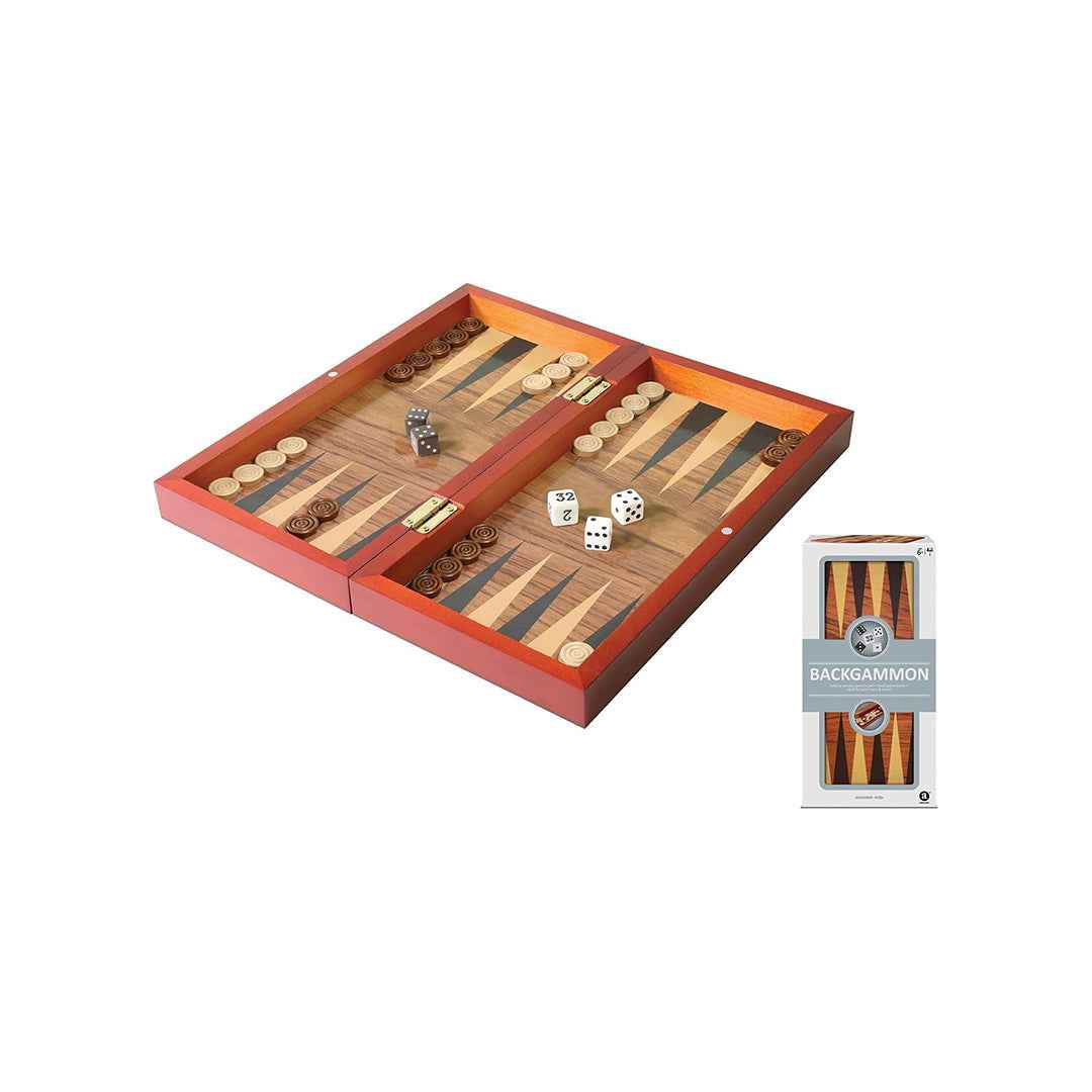 Ambassador Folding Wood Backgammon Set | Classic Educational Travel Game for Kids