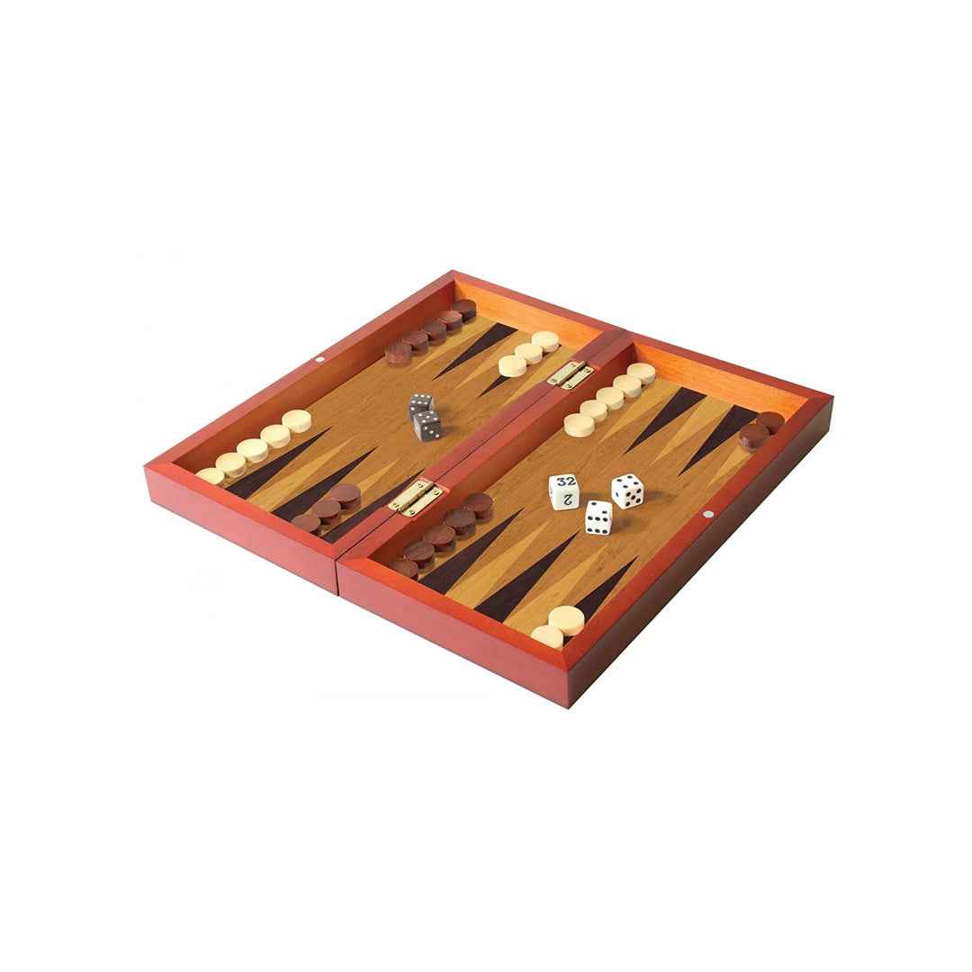 Ambassador Folding Wood Backgammon Set | Classic Educational Travel Game for Kids