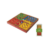 Ambassador Folding Wood Ludo Set | Classic Educational Travel Game for Kids