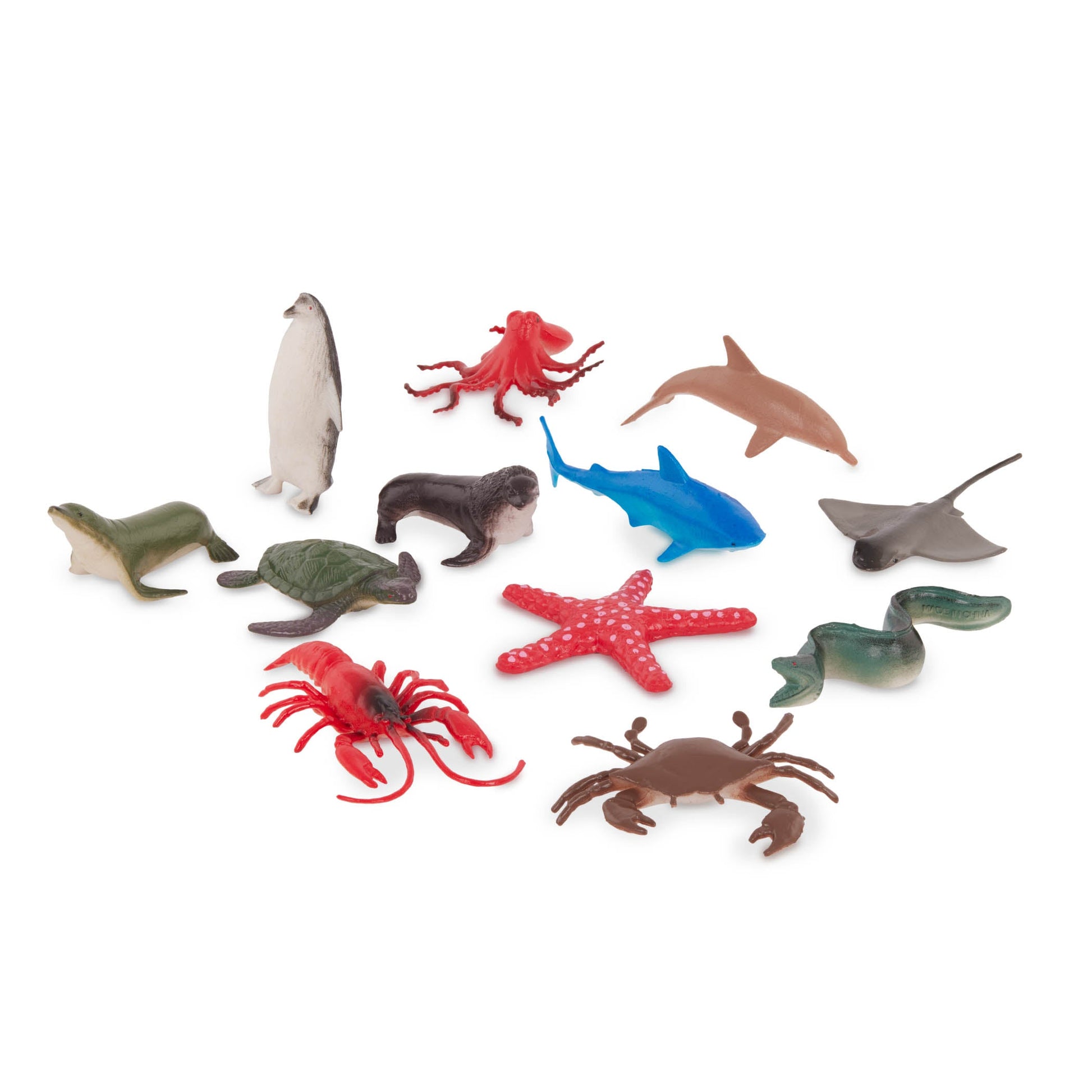 Terra 60-Piece Ocean Animal Figurines Playset - Miniature Sea Animal Toys for Kids