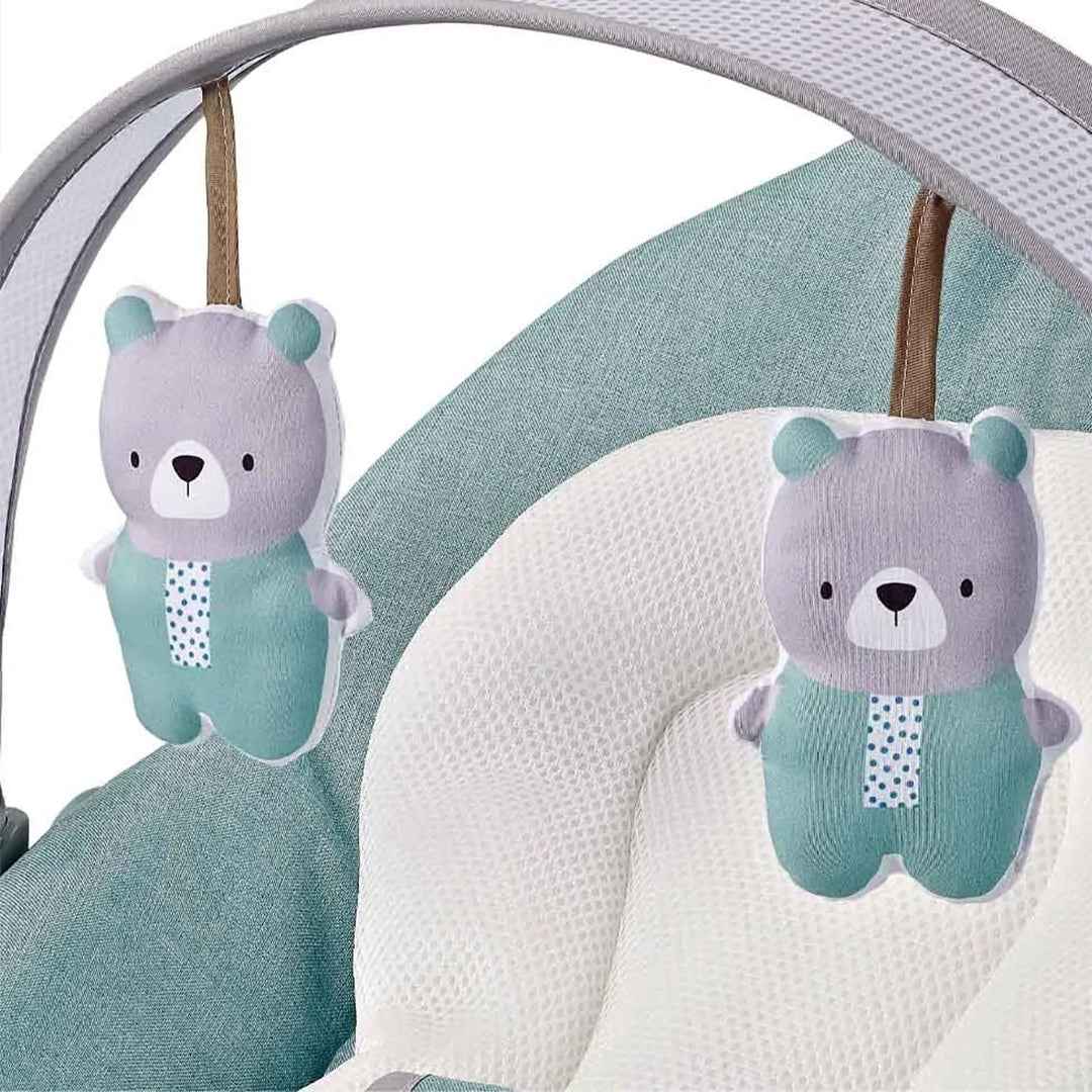 Baby Bouncer with Music & Vibration - Light Green - Removable Toys