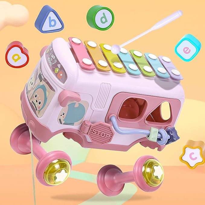 Baby Xylophone Musical School Bus Toy