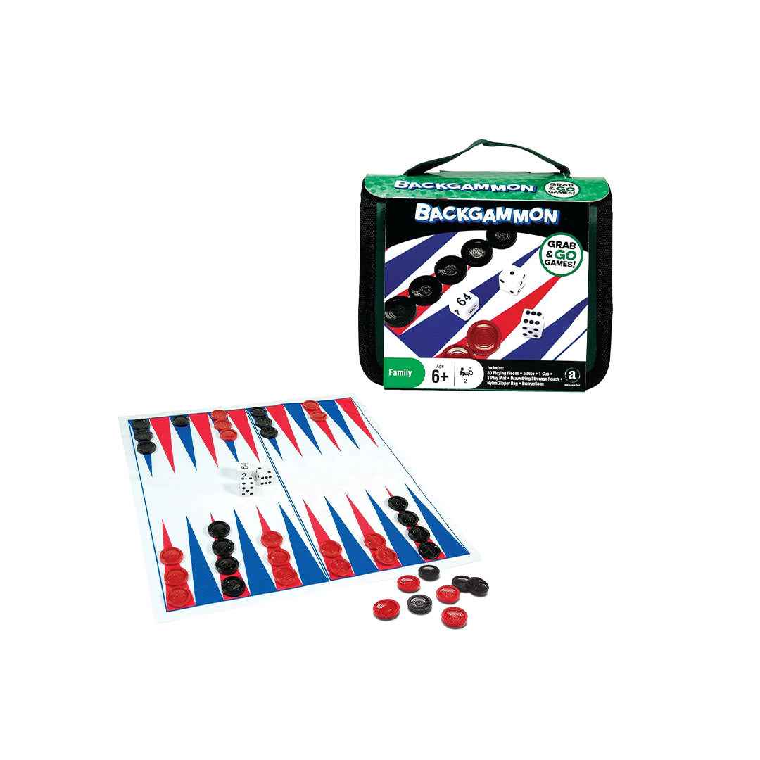 Ambassador Travel Backgammon Game | Grab & Go Strategy Board Game - Toyspry