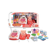 Kids Cash Register Toy with Scanner and Play Money - Pretend Play Shopping Toy for Kids