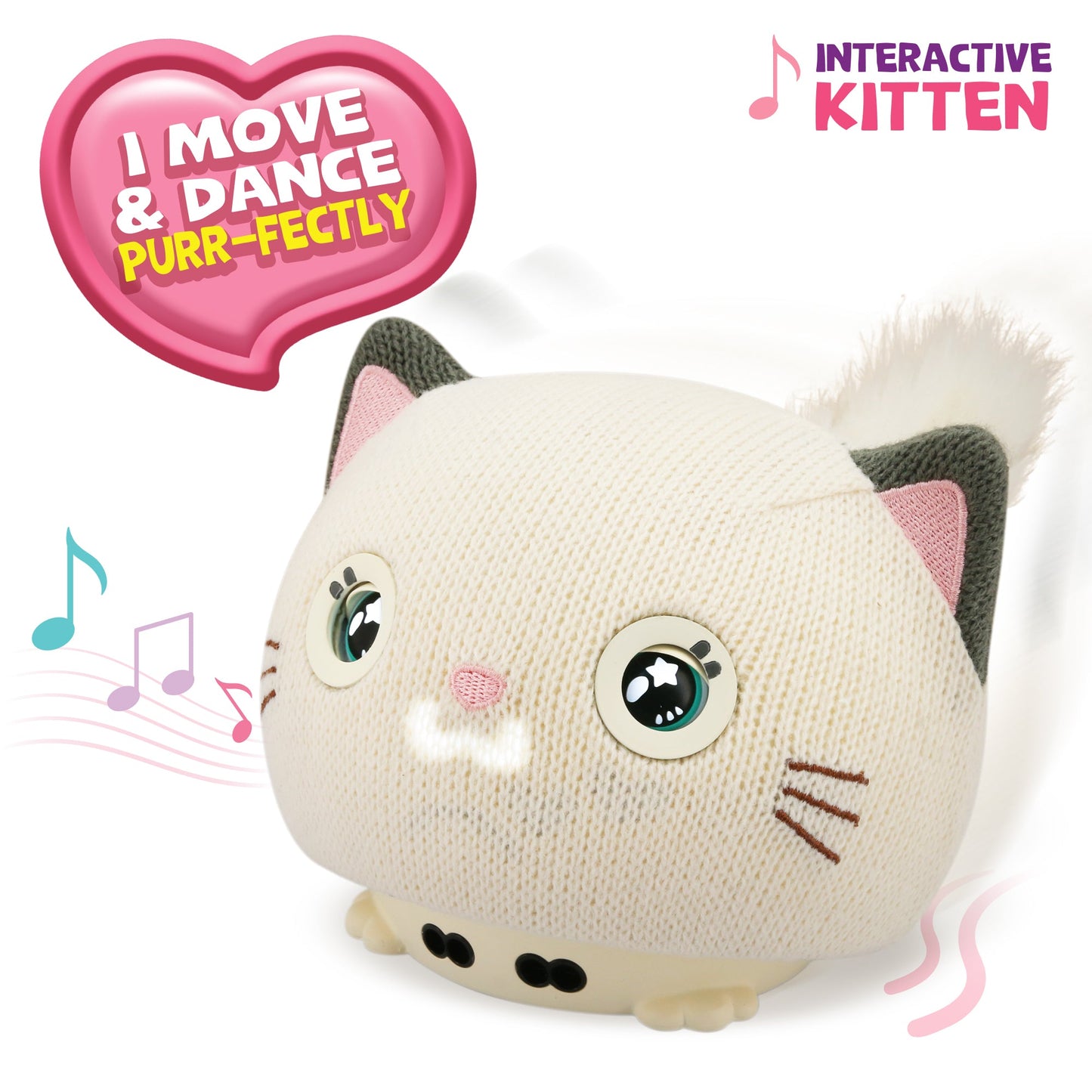 Teksta Purro Interactive Smart Kitty Cat Toy - Soft Plush Toy with 7 Play Modes - Toyspry