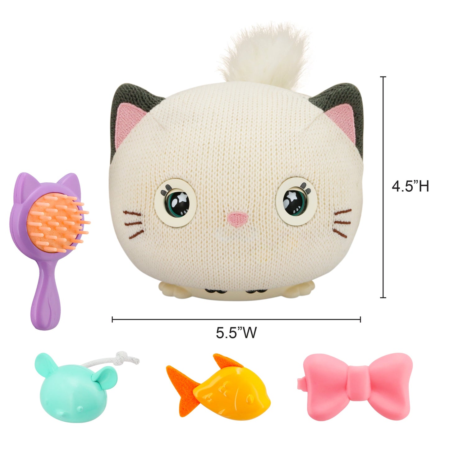 Teksta Purro Interactive Smart Kitty Cat Toy - Soft Plush Toy with 7 Play Modes - Toyspry