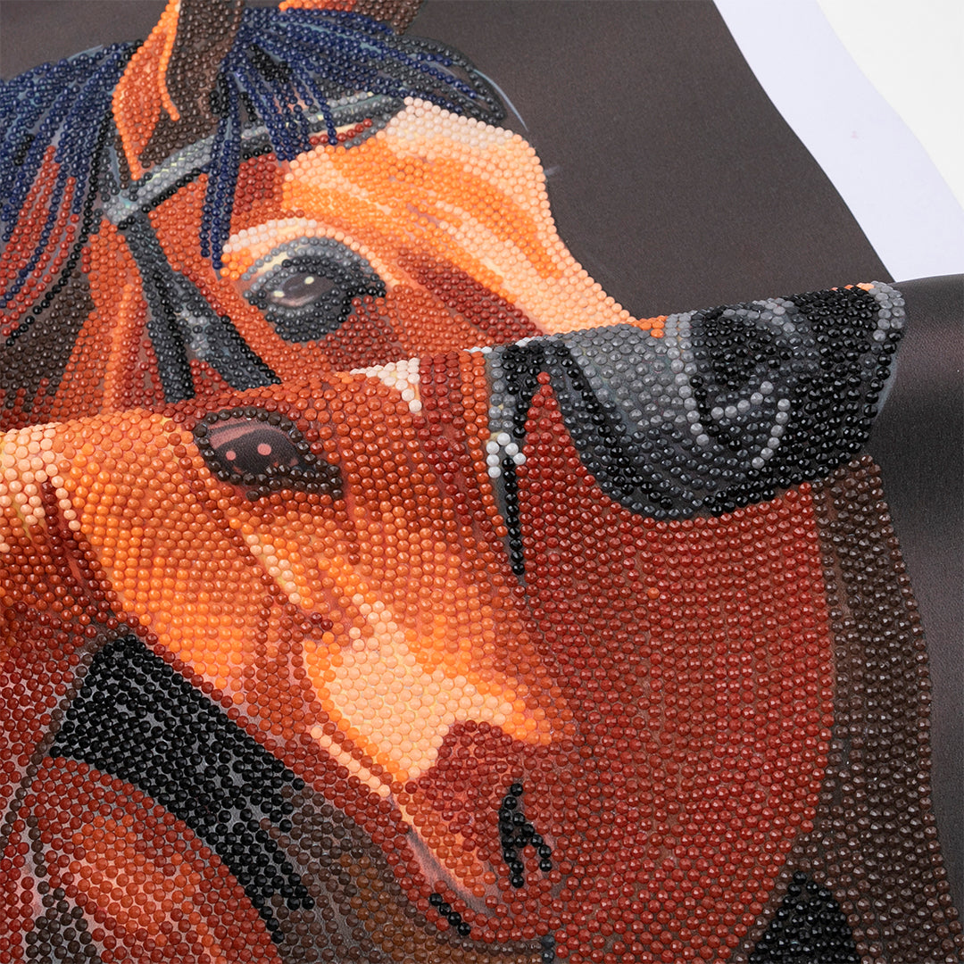 Chestnut Mares Crystal Art Scroll Kit - 35x45cm Diamond Painting Wall Art - Toyspry