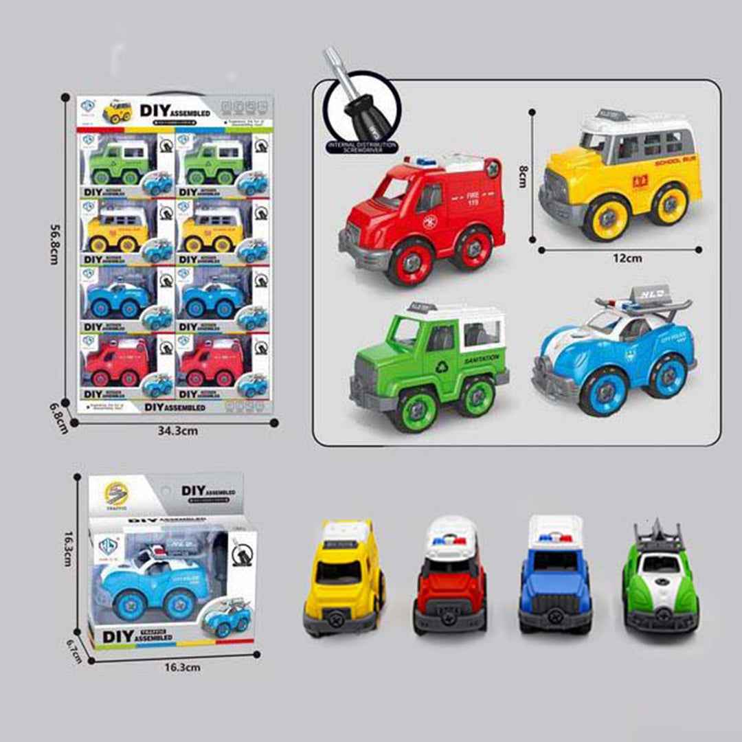 DIY 4-in-1 Truck Playset | Kids Construction Toy Car Set!