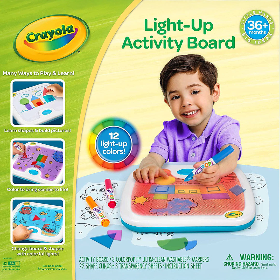 Crayola Light-Up Activity Board | Educational Toy for Kids (3+) with Color Mixing & Shapes