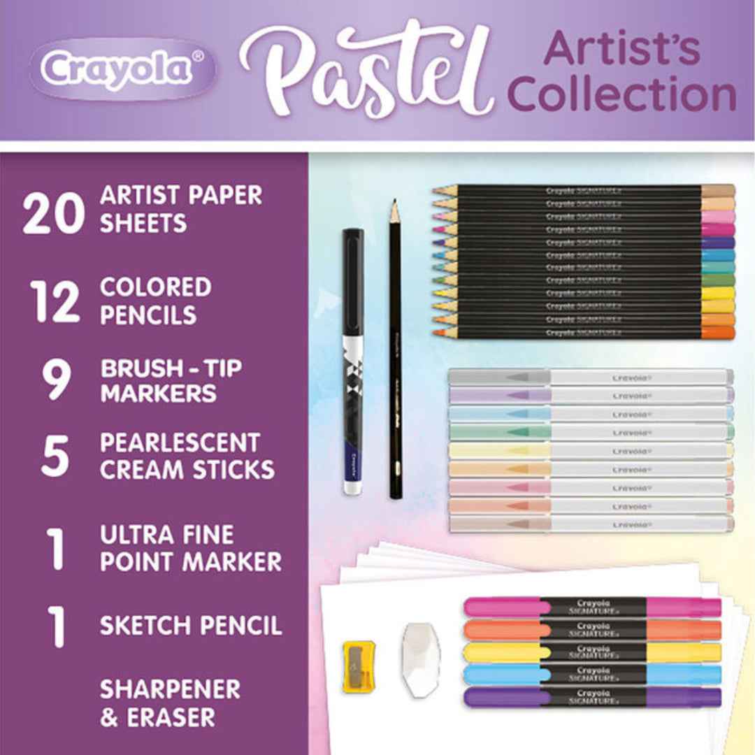 Crayola Pastel Colouring Kit | 50-Piece Art Set for Kids