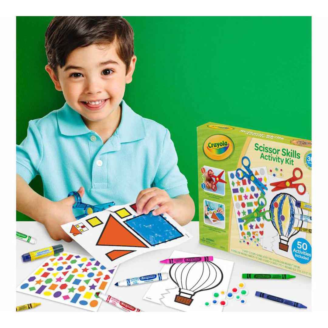 Crayola Toddler Scissor Skills Activity Kit | Safety Scissors, Crayons, Markers & Pad for Kids