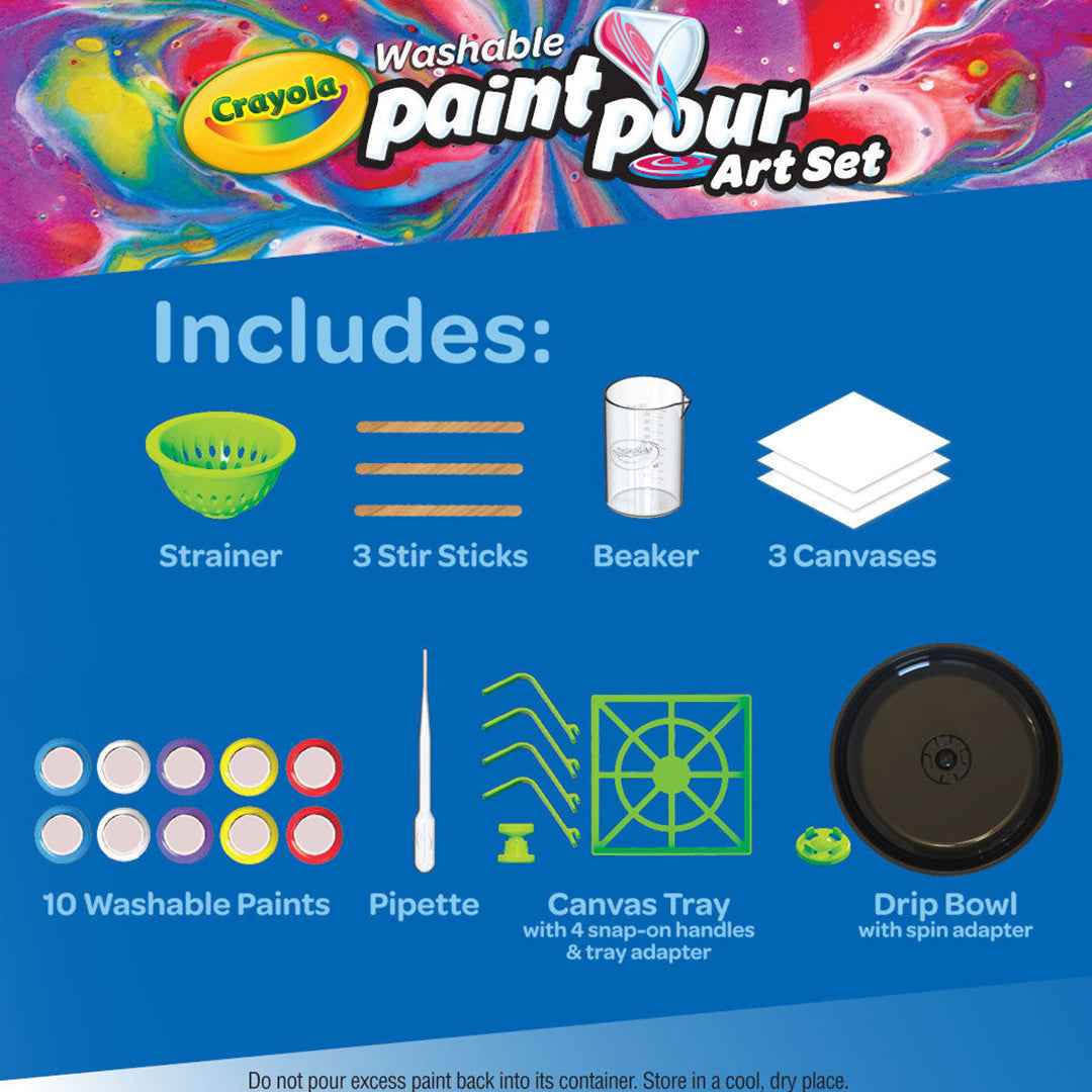 Crayola Washable Paint Pour Art Set | Less-Mess Art Kit