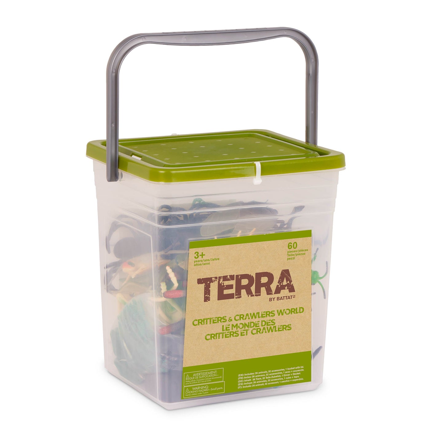 Terra Critters and Crawlers Playset - 60 Piece Animal & Insect Toy Set for Kids - Toyspry