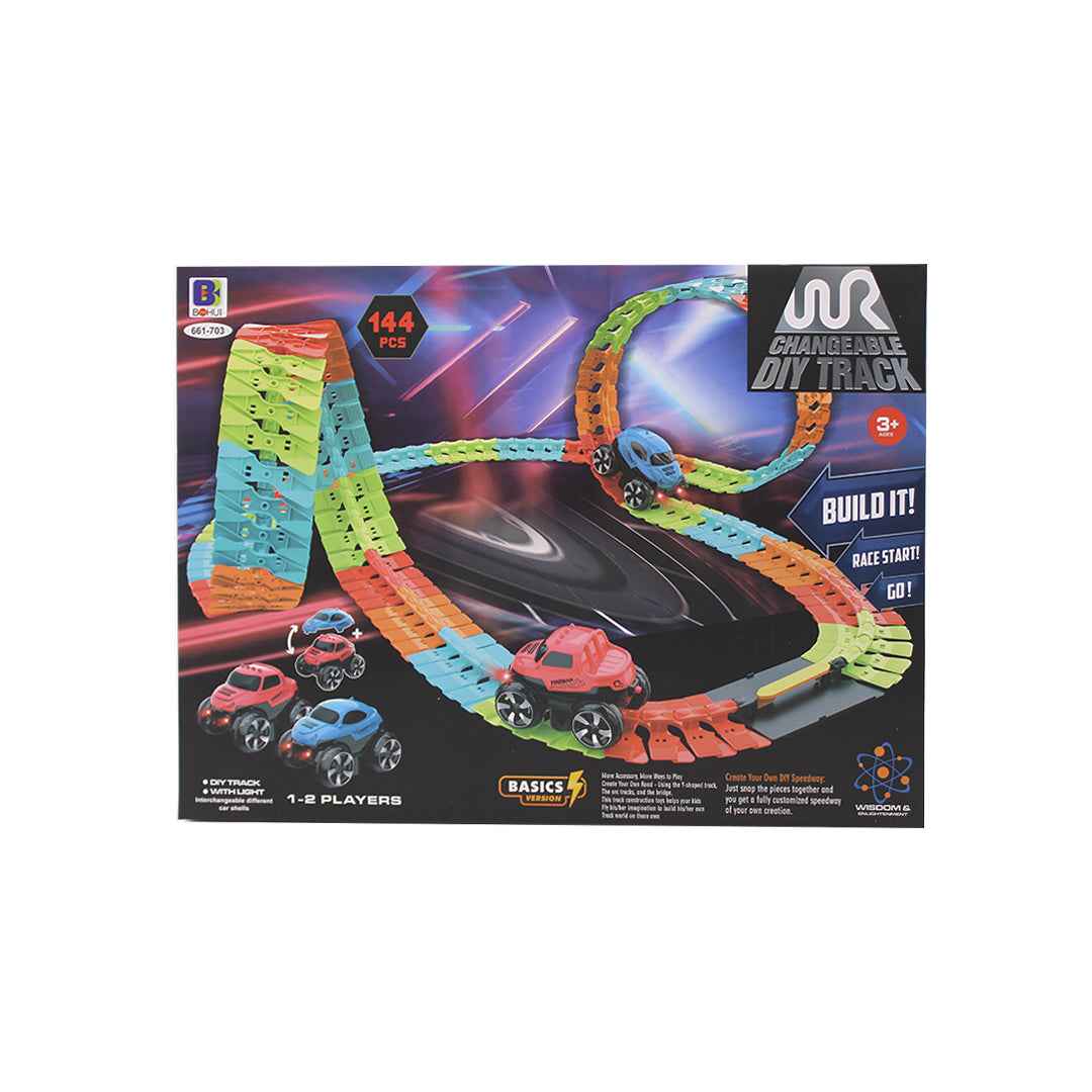 DIY Changeable Track Set - 144 Piece Racing Track Toy for Kids
