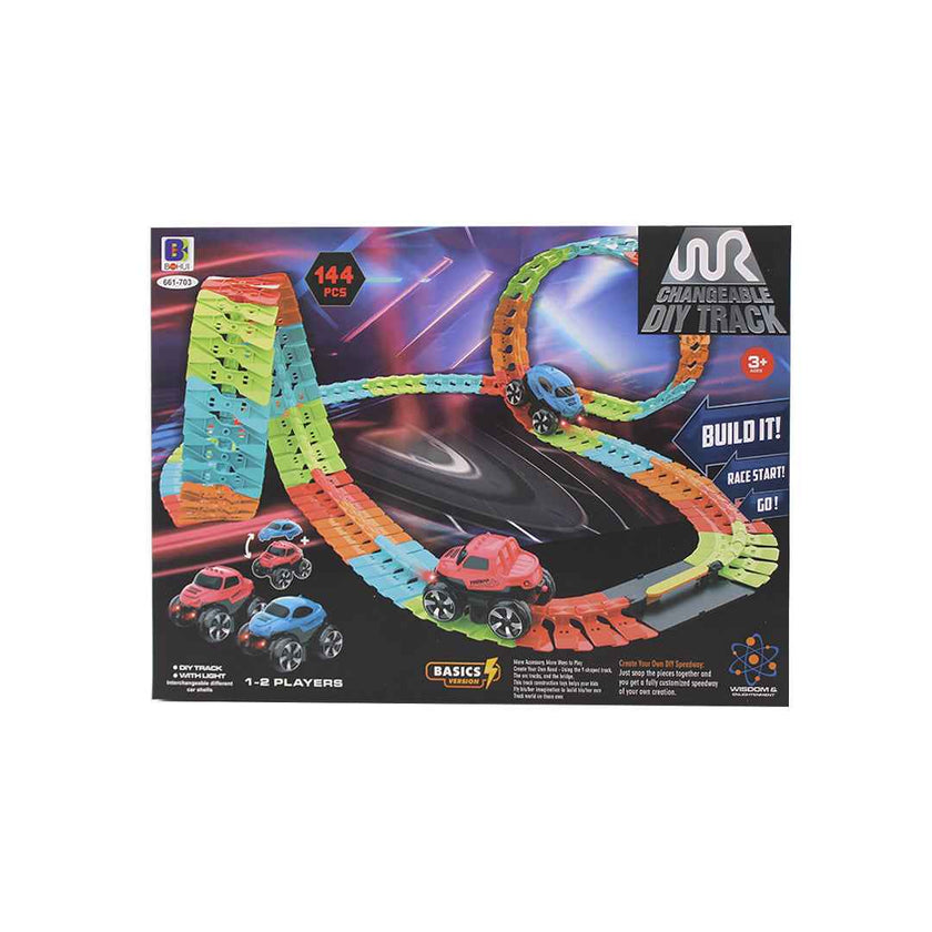DIY Changeable Track Set - 144 Piece Racing Track Toy for Kids
