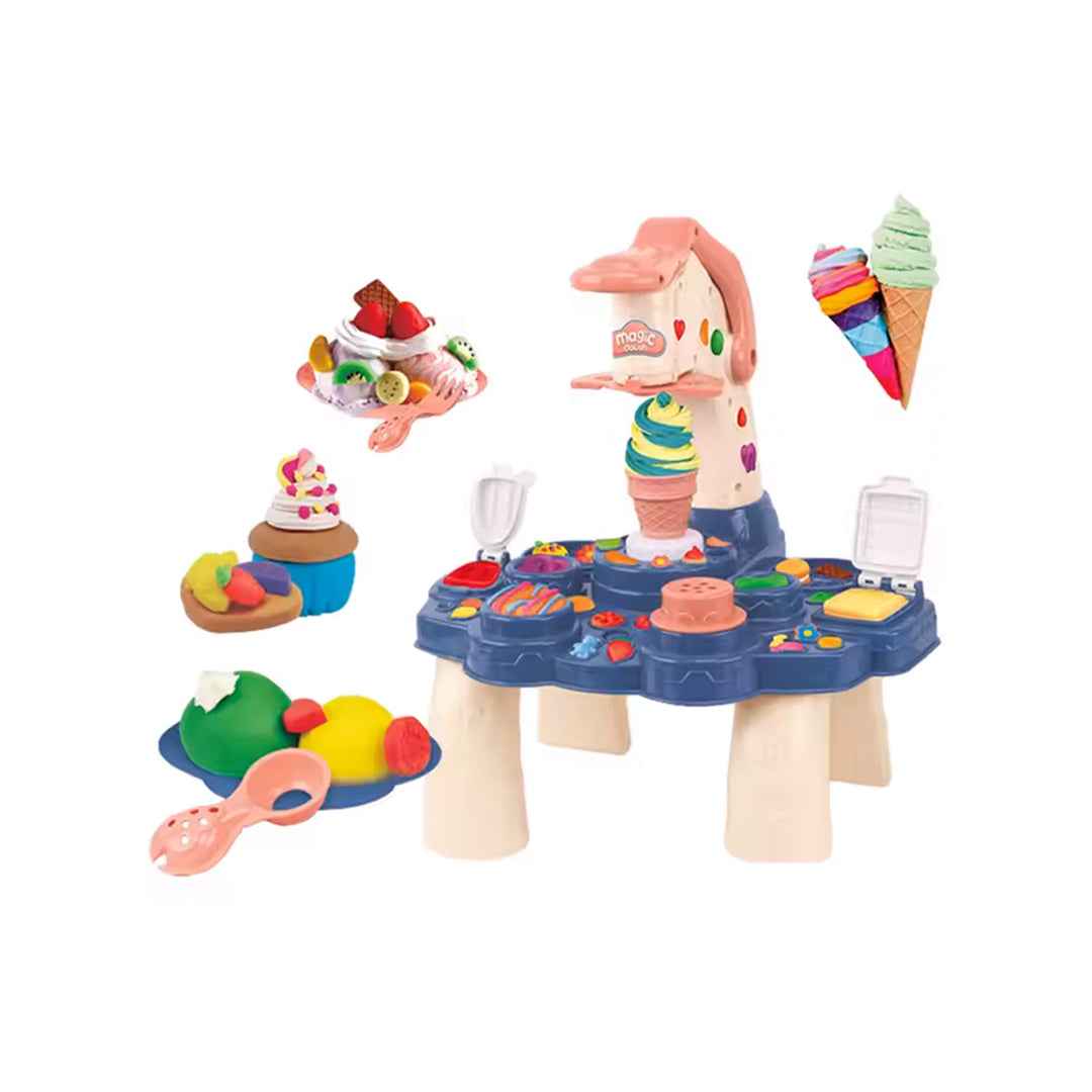 DIY Colorful Making Table Playdough Tool with Clay - Ice Cream Toy for Kids