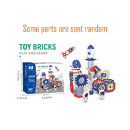 DIY toys Rolling Space Construction Building Blocks Set - 77 Piece STEM Toy for Kids